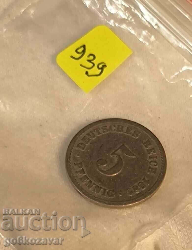 Аукцион Германия 5 пфенига 1889г Аукцион Германия 5 пфенига 1889г