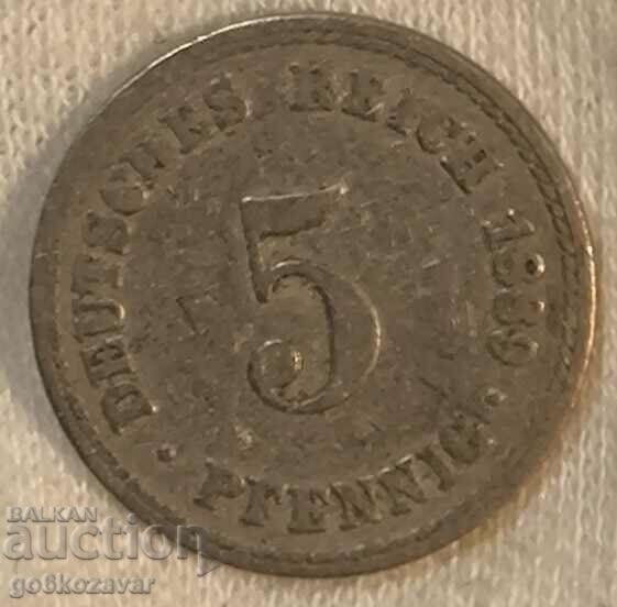 Γερμανία 5 pfennig 1889