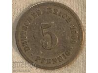 Germany 5 pfennig 1889