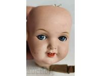 100 YEAR MARKED GLASS EYES CELLULOID DOLL HEAD