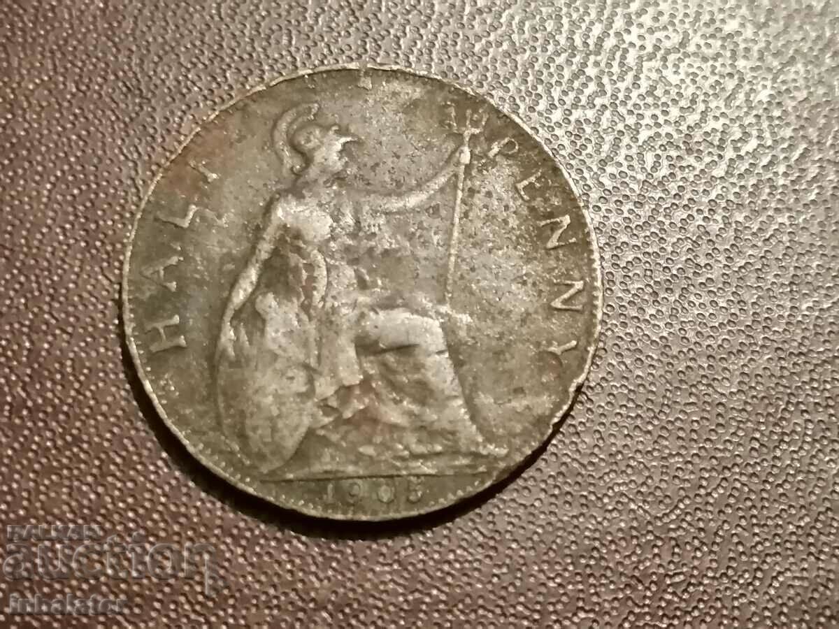 1905 1/2 penny