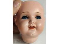 100 YEAR MARKED GLASS EYES CELLULOID DOLL HEAD