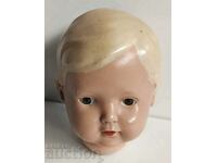 100 YEAR MARKED GLASS EYES CELLULOID DOLL HEAD