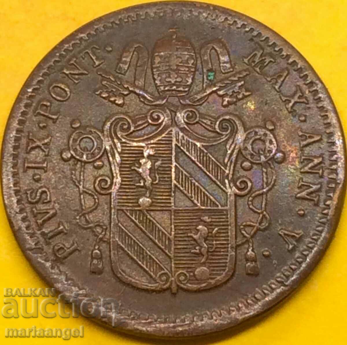 1/2 bayoko 1850 Vatican ROMA 23mm bronz