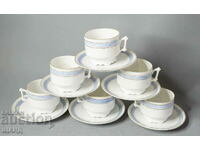 Imperial Russia porcelain coffee service 6 cups with saucers