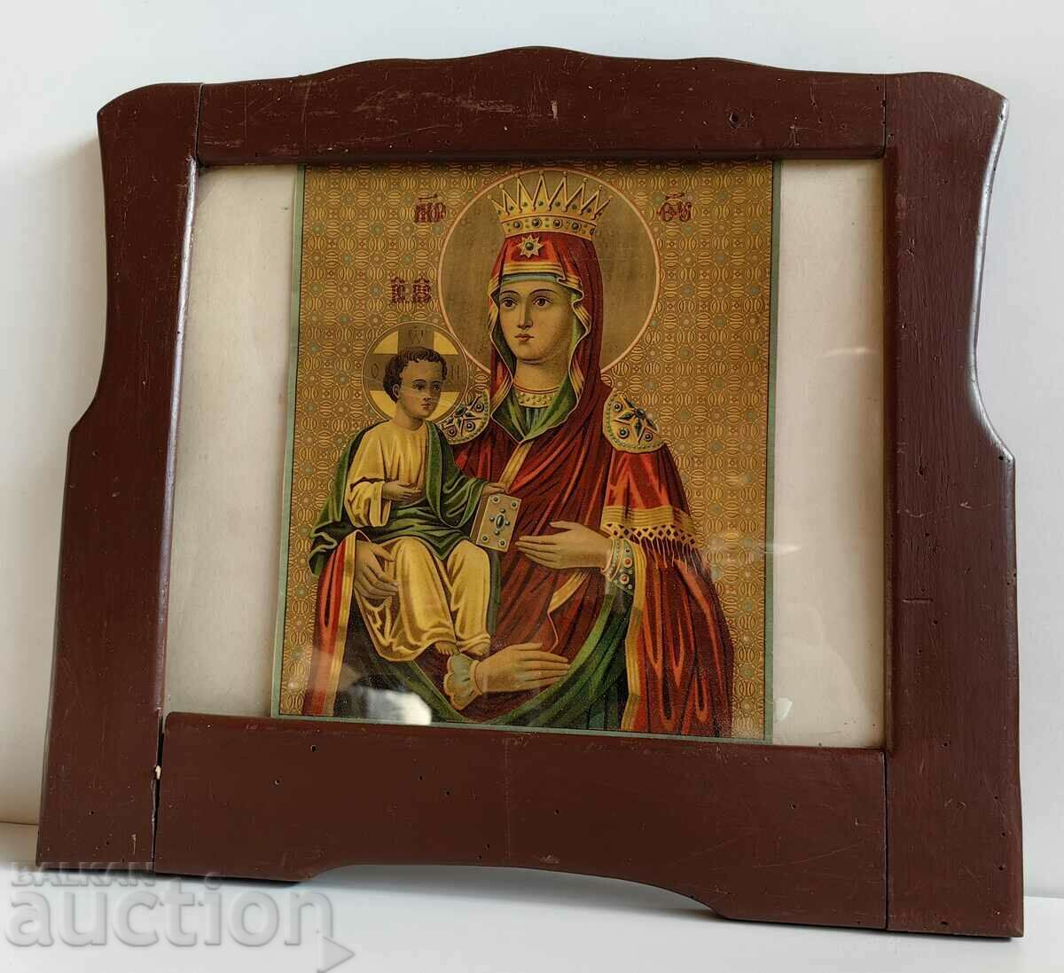 . 19TH CENTURY LARGE RELIGIOUS CHURCH LITHOGRAPH THE VIRGIN