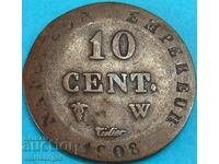 Napoleon 10 cents 1808 Germany coronation Westphalia