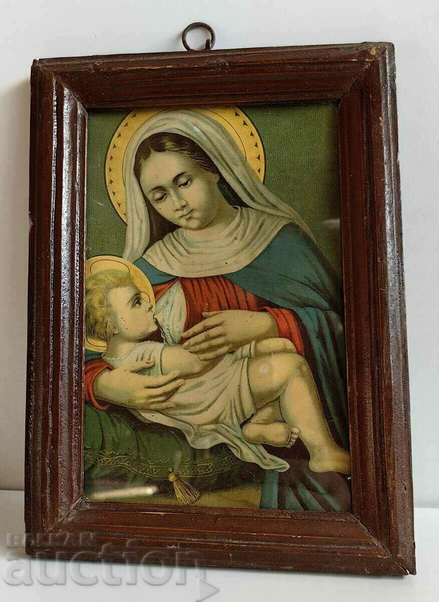 .19TH CENTURY VIRGIN OF CHRIST RELIGIOUS CHURCH LITHOGRAPHY .19TH CENTURY VIRGIN OF CHRIST RELIGIOUS CHURCH LITHOGRAPHY