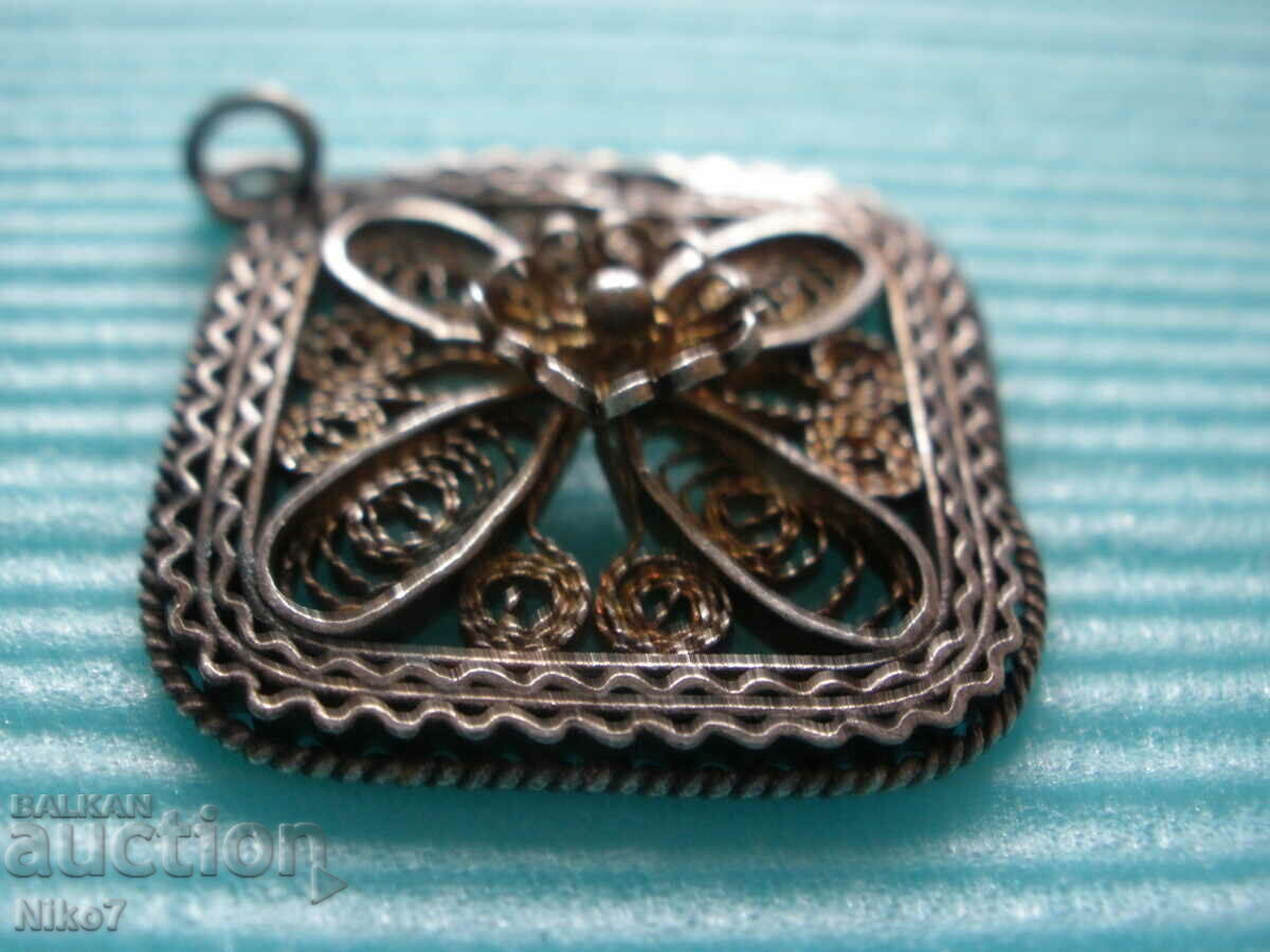 Old, silver pendant (medallion) - filigree. - 5 Old, silver pendant (medallion) - filigree. - 5
