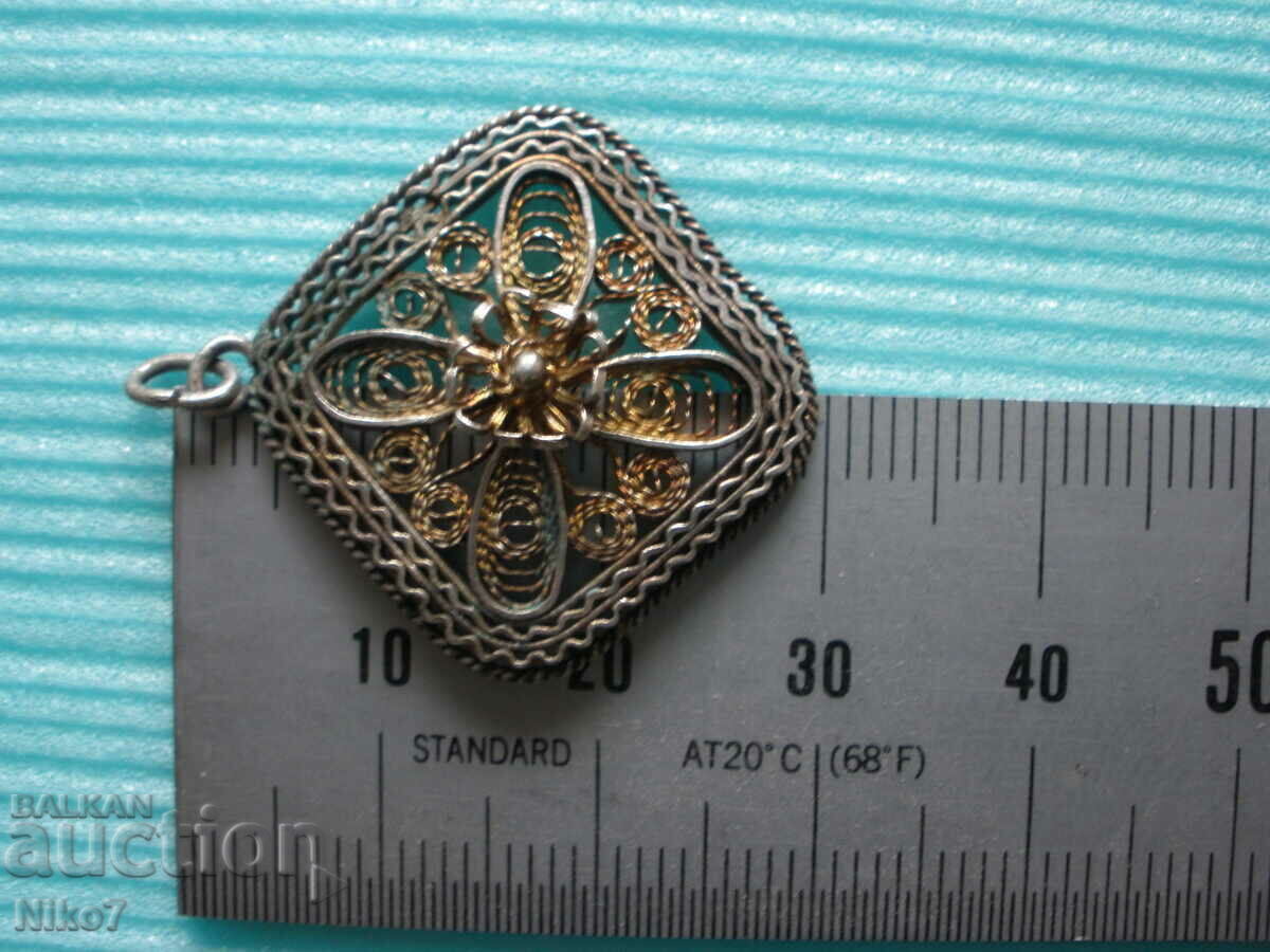 Old, silver pendant (medallion) - filigree. - 6 Old, silver pendant (medallion) - filigree. - 6