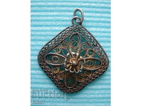 Pandantiv vechi, din argint (medalion) - filigran.