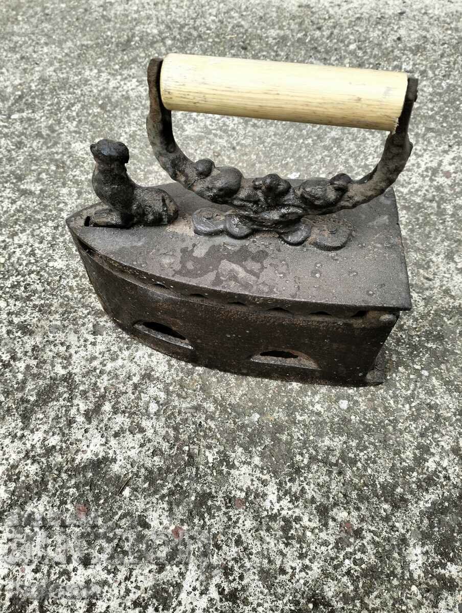 An old iron on fire