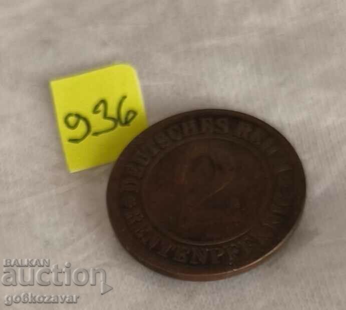 Auction Germany 2 Reichspfennig 1924 Auction Germany 2 Reichspfennig 1924