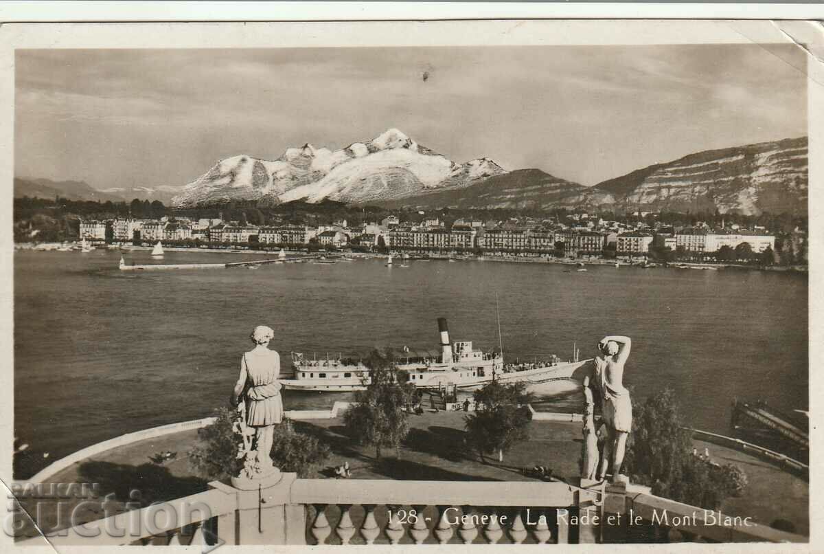 Switzerland 1931 - PK - view from Geneva - traveled