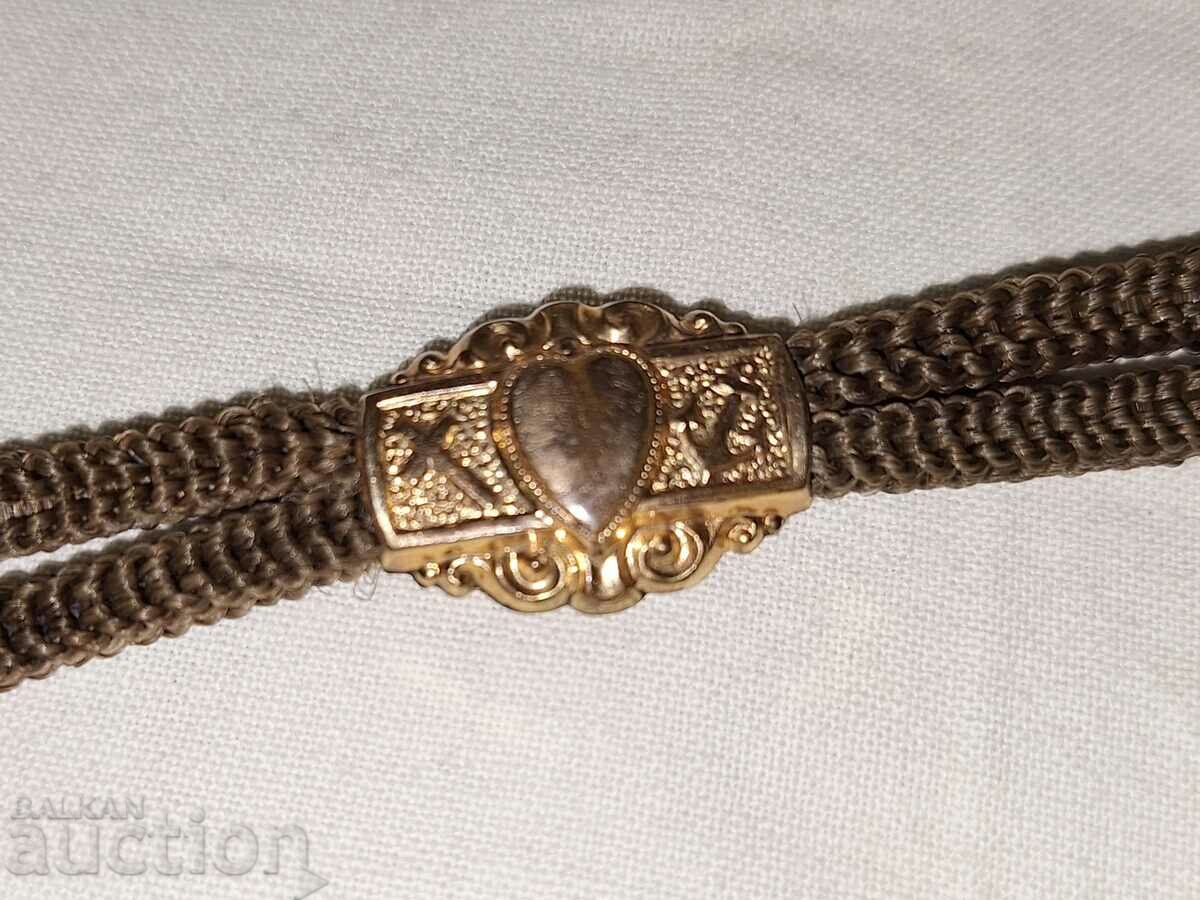 Auction Vintage Victorian Custec--handwoven from hair Auction Vintage Victorian Custec--handwoven from hair