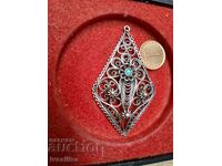 LARGE SILVER FILIGREE PENDANT