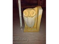 2 figures Owl Germany terracotta signature author stand