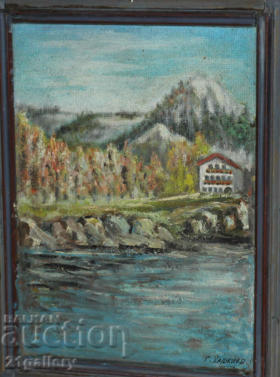 D. Hadjiev Rural landscape, oil paints, signed with price 140.00 BGN | € 71.58 D. Hadjiev Rural landscape, oil paints, signed with price 140.00 BGN | € 71.58