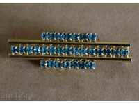 , LARGE OLD BROOCH BLUE STONES BLUE STONE BLUE