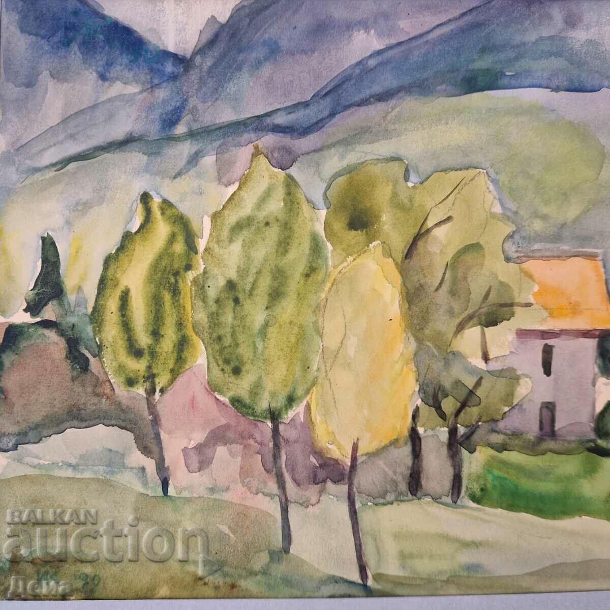 Auction  Yordanka Karamalakova watercolor 1990