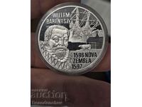 Сребърни 50 евро 1996 Вилем Баренц (550-1597) мореплавател