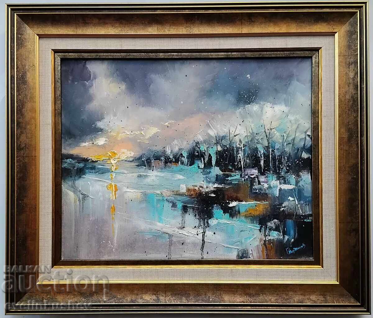 Oil painting "Icy sunrise" Georgi Yordanov with price 595.00 BGN | € 304.22 Oil painting "Icy sunrise" Georgi Yordanov with price 595.00 BGN | € 304.22