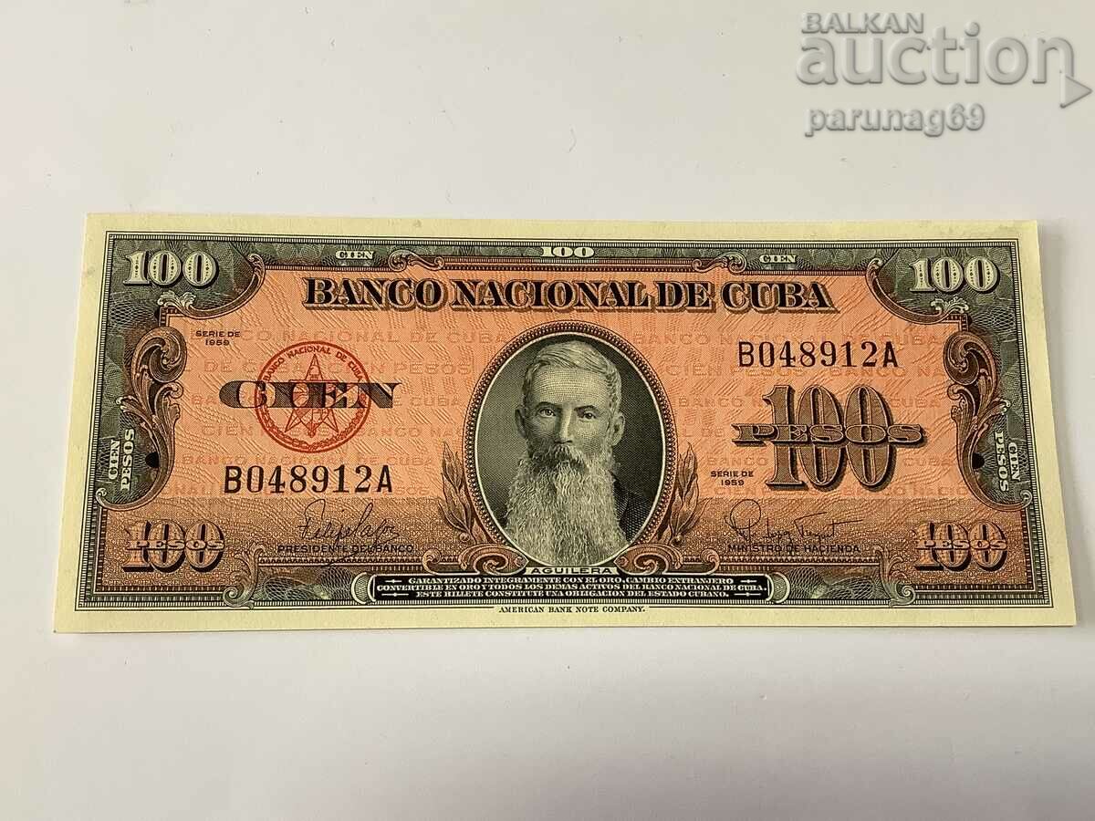 Cuba 100 pesos 1959 year UNC