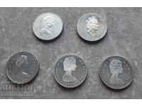 Lot of 5 Canada dollar commemorative silver coins....