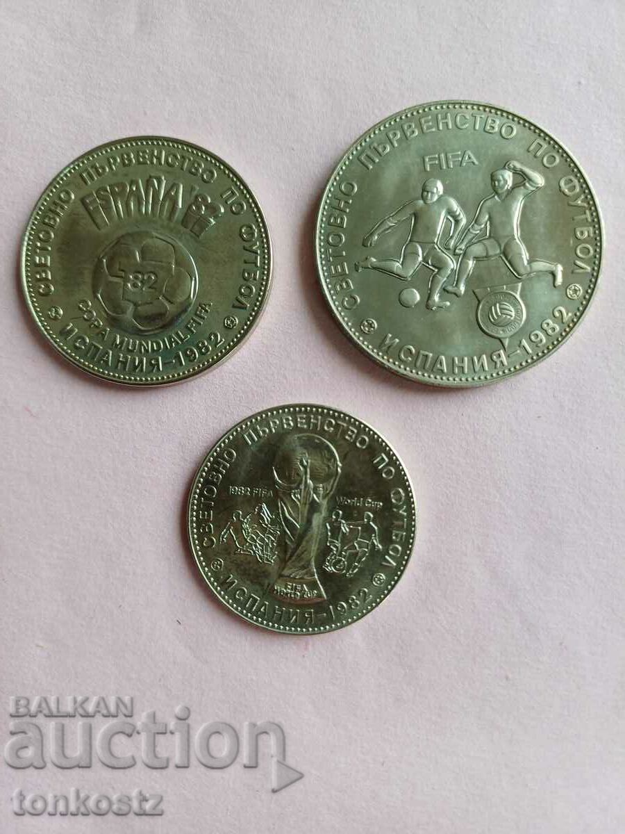 3 pcs. Coins soccer spain 82