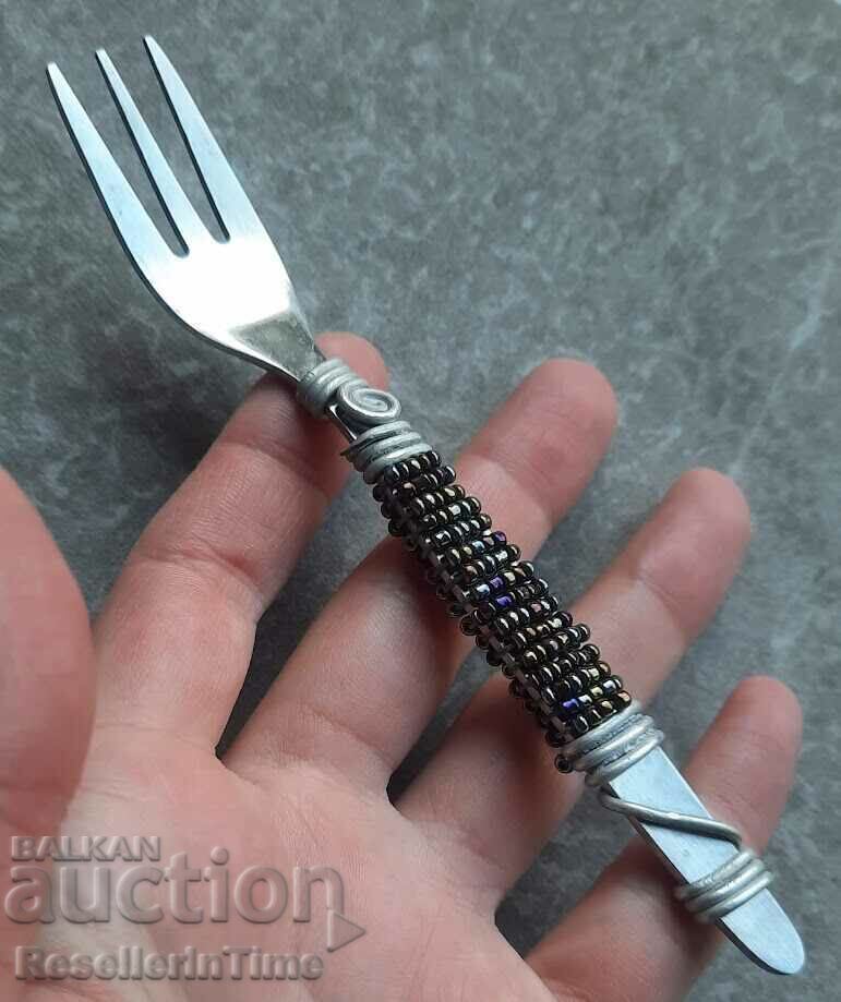 New fork with handmade bead decoration New fork with handmade bead decoration