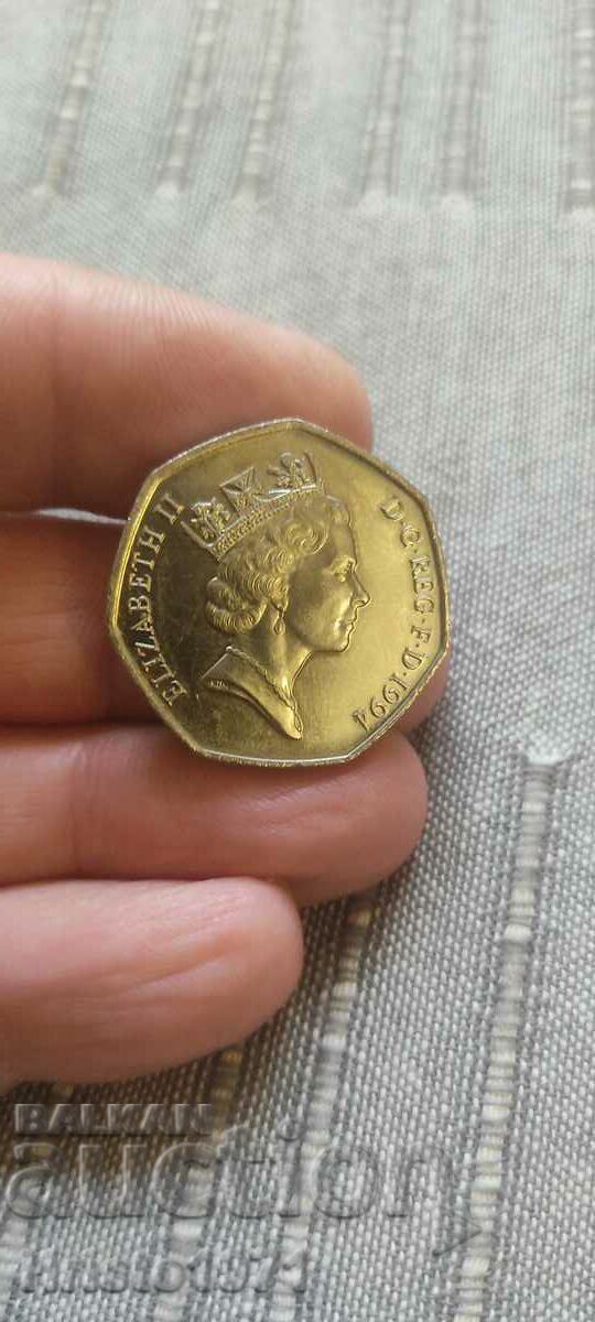 50 пенса 1994 с цена 15.00 лв. | € 7.67 50 пенса 1994 с цена 15.00 лв. | € 7.67