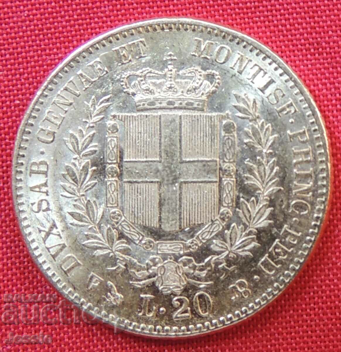 20 lire 1858 Italia (20 lire Italia) (aur)