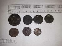 Old copper coins for jewelry and costumes, 19th century