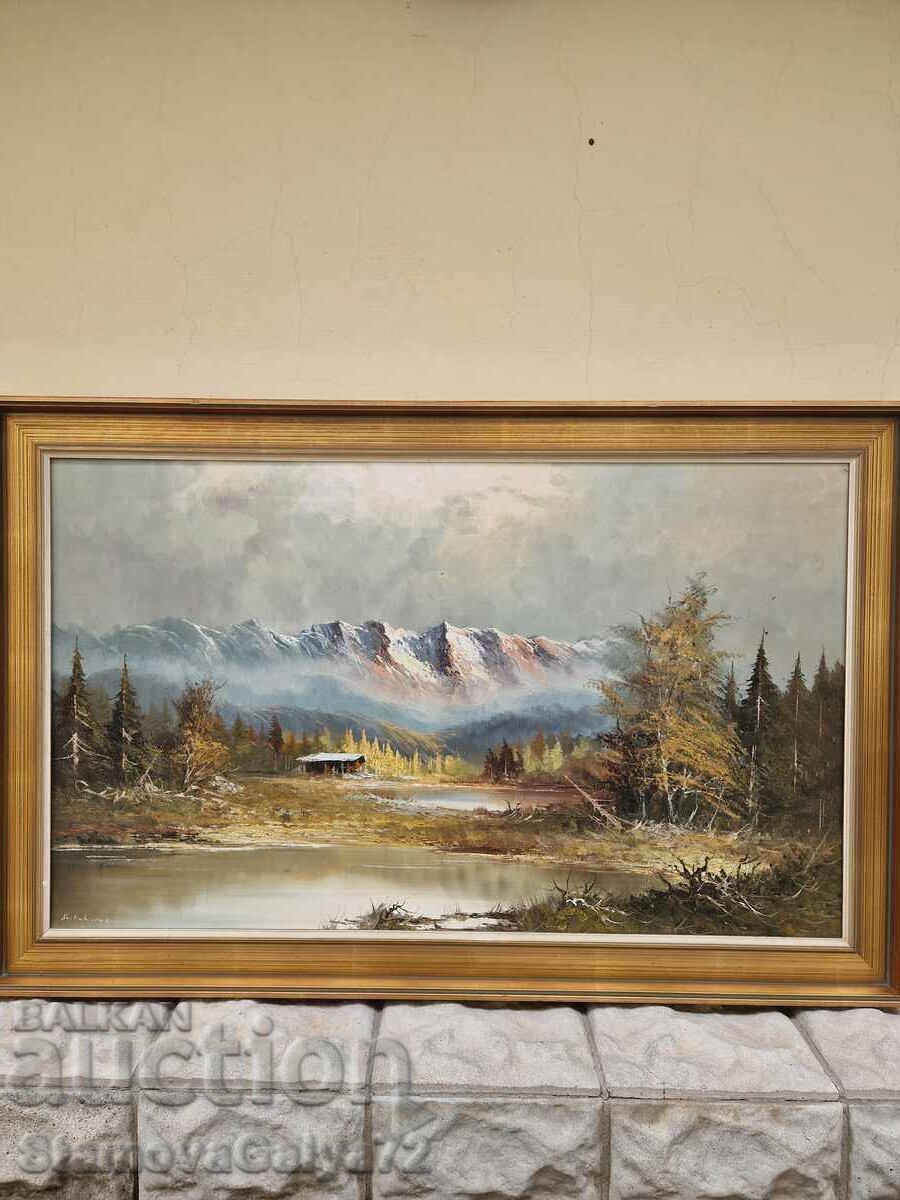 Auction Large antique oil on canvas painting Auction Large antique oil on canvas painting