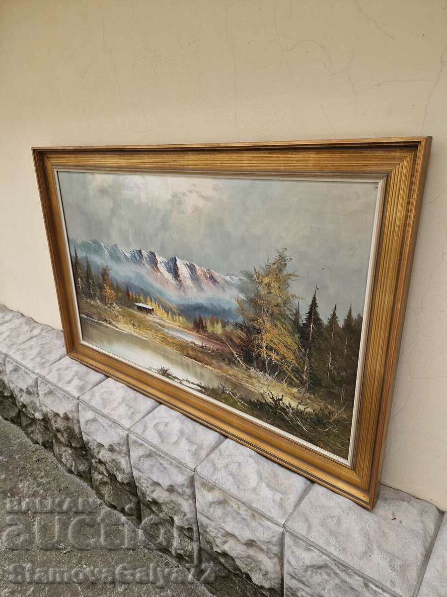 Large antique oil on canvas painting - 7 Large antique oil on canvas painting - 7