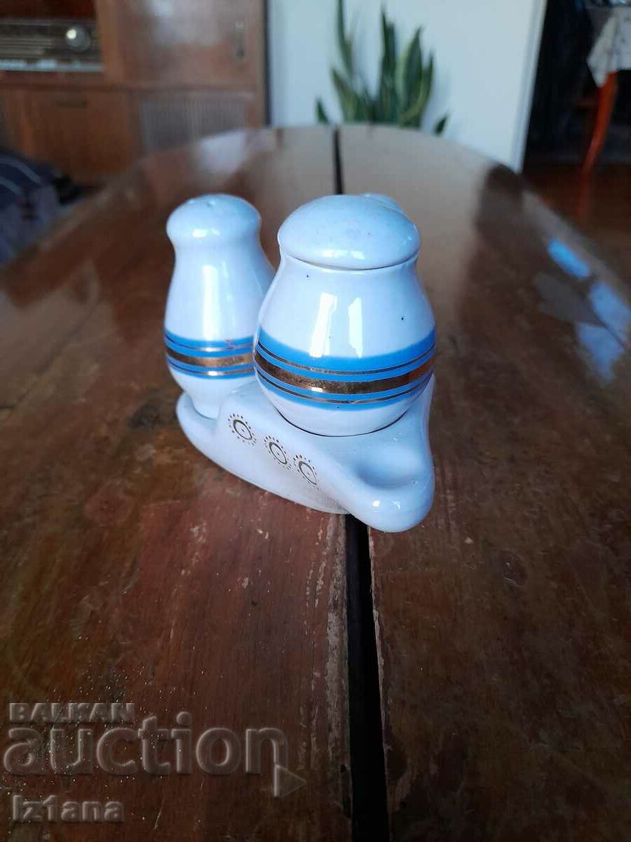 Auction  Old porcelain salt shaker, salt shakers