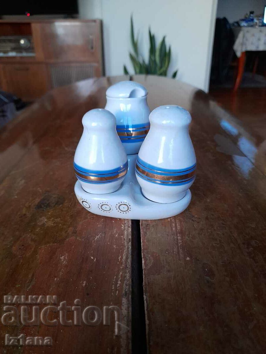 Old porcelain salt shaker, salt shakers