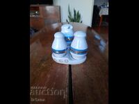 Old porcelain salt shaker, salt shakers