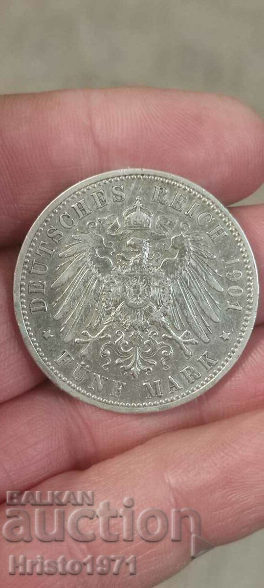 5 Marks 1901 Prussia with price 110.00 BGN | € 56.24 5 Marks 1901 Prussia with price 110.00 BGN | € 56.24