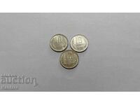 Coin - BULGARIA - 10 cents - 1974 - 3 pcs.