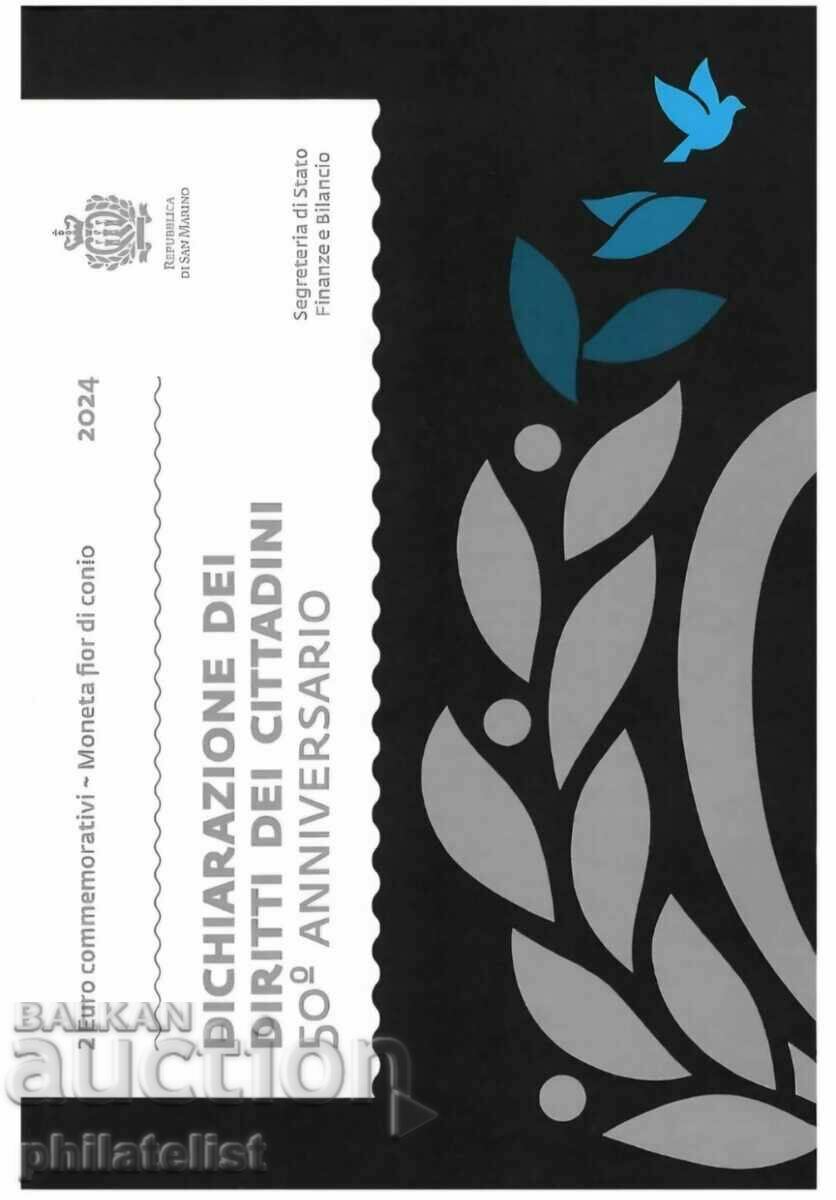 San Marino 2024 - €2 - Declaration of Civil Rights BU with price 75.00 BGN | € 38.35 San Marino 2024 - €2 - Declaration of Civil Rights BU with price 75.00 BGN | € 38.35