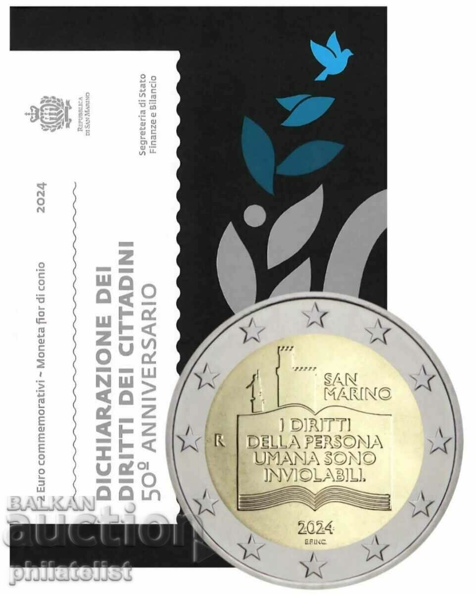 Auction San Marino 2024 - €2 - Declaration of Civil Rights BU Auction San Marino 2024 - €2 - Declaration of Civil Rights BU