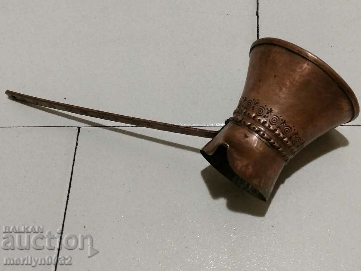 Old tinned copper cezve, coffee pot, copper, copper vessel with price 54.00 BGN | € 27.61