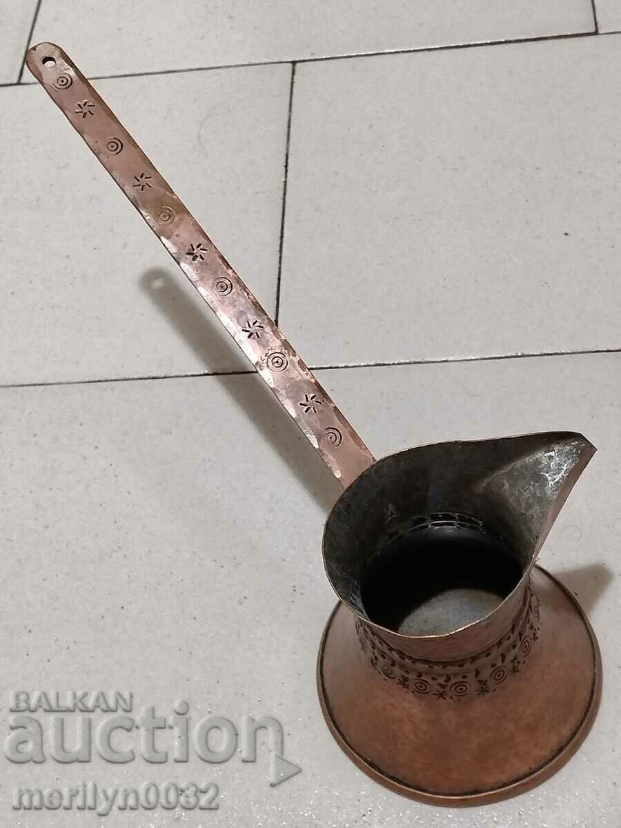 Cezve vechi din cupru conservat, oală de cafea, cupru, vas de cupru - 6