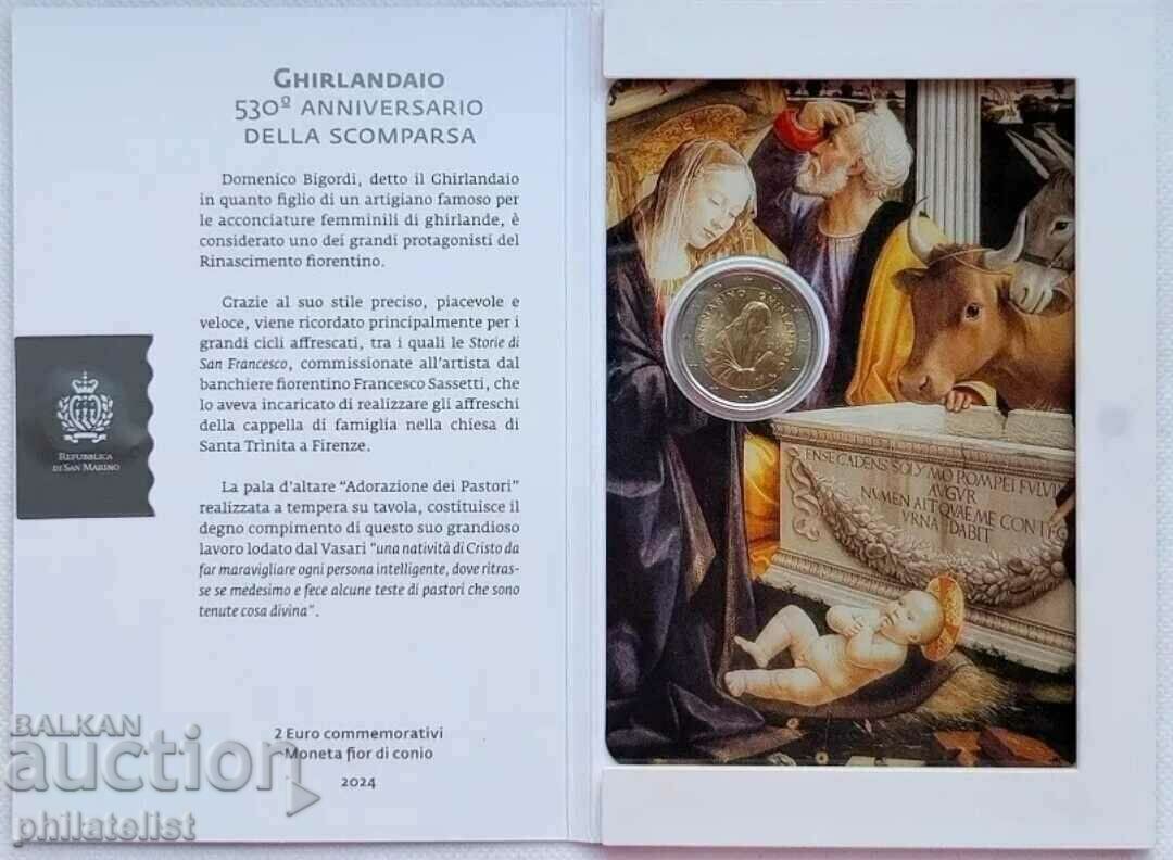 San Marino 2024 – 2 euro - Domenico Ghirlandaio BU / 2 euro - 5 San Marino 2024 – 2 euro - Domenico Ghirlandaio BU / 2 euro - 5