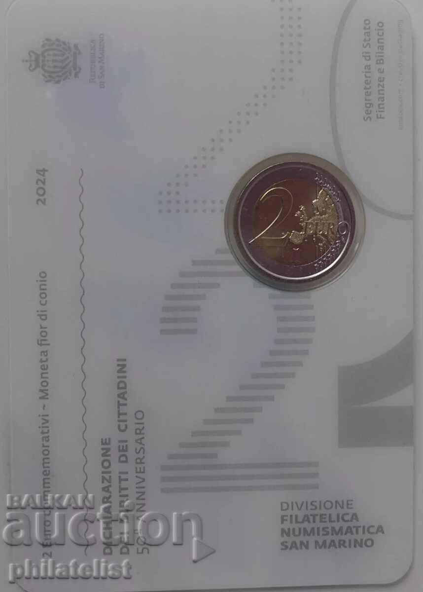 Auction San Marino 2024 - 2 euros - 50 years decl. + Domenico Ghirlandaio Auction San Marino 2024 - 2 euros - 50 years decl. + Domenico Ghirlandaio