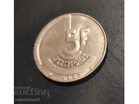 Coin Belgium 5 francs, 1986