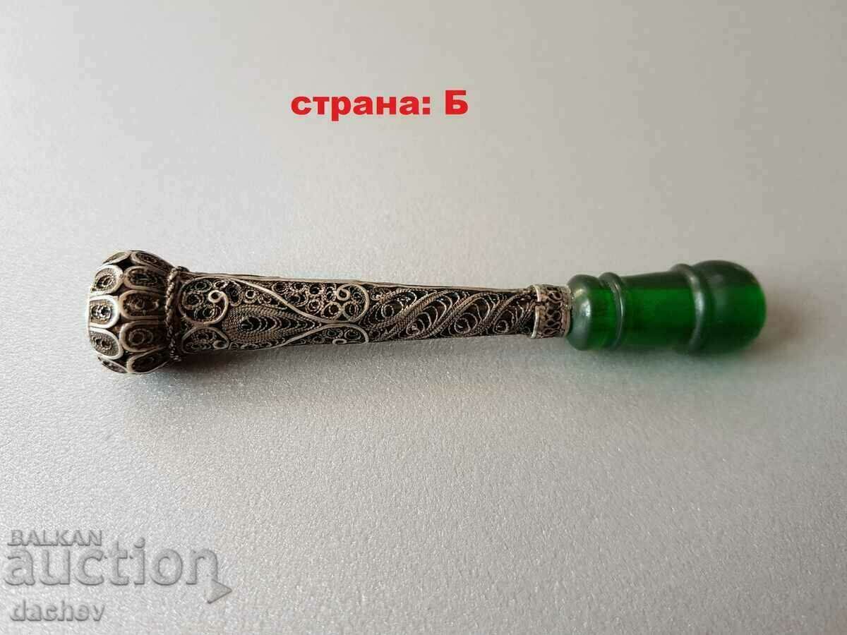 Revival cigarette silver filigree with green muzzle PERFECT! - 5 Revival cigarette silver filigree with green muzzle PERFECT! - 5