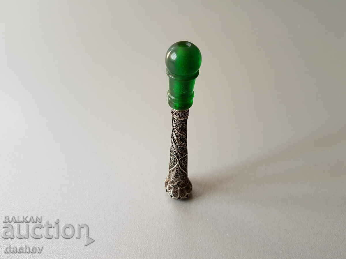 Revival cigarette silver filigree with green muzzle PERFECT! - 7 Revival cigarette silver filigree with green muzzle PERFECT! - 7