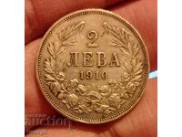 2 лева 1910 година